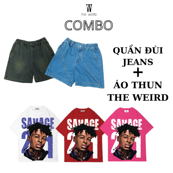 COMBO QUẦN JEANS QDTK014 + ÁO THUN ATK1104 THE WEIRD