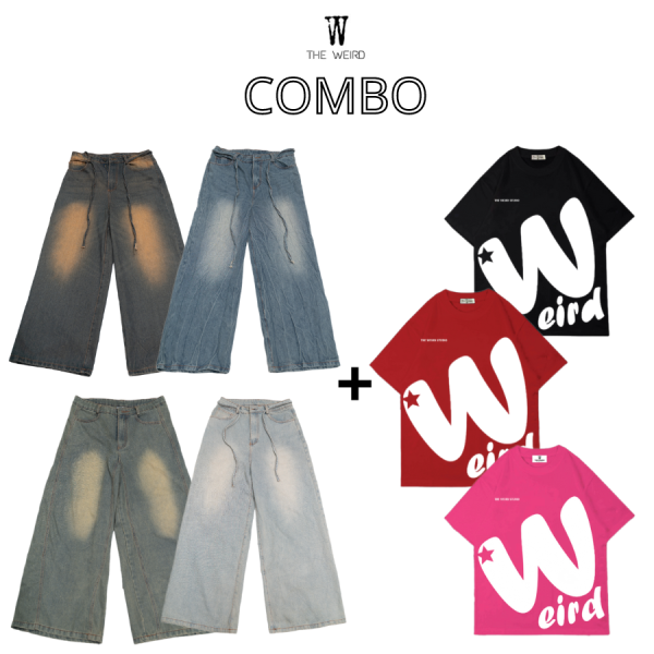 COMBO QUẦN JEANS QDTK029 + ÁO THUN ATK1098 THE WEIRD