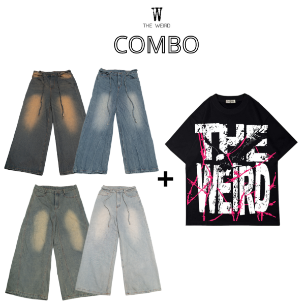 COMBO QUẦN JEANS QDTK029 + ÁO THUN ATK860 THE WEIRD