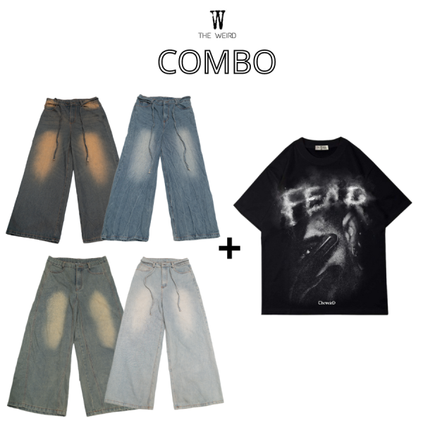 COMBO QUẦN JEANS QDTK029 + ÁO THUN ATK893 THE WEIRD